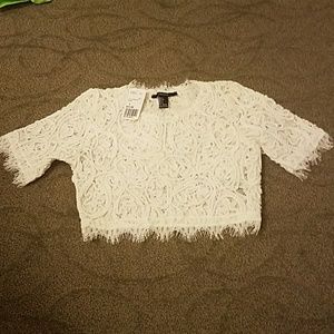 White Lace Crop Top